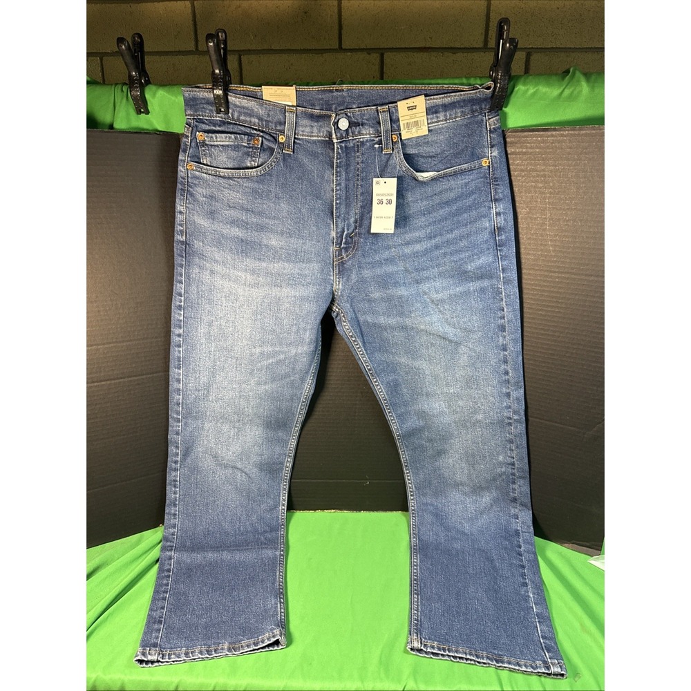 Levis Mens 505 Regular Fit Stretch Jeans 36x30 Medium Wash Blue 005052601